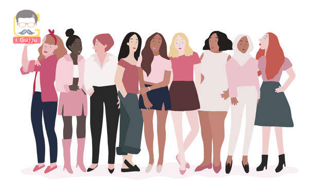 Group of strong women vector