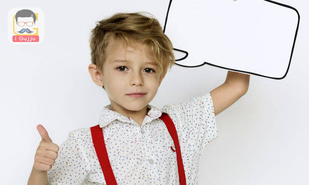 Kid portrait holding paper icon