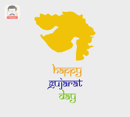 Illustration of background with Indian State Gujarat map for Gujarat Day