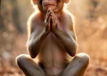 વાંદરાએ સૂતેલા સિંહના કાન ખેંચ્યા